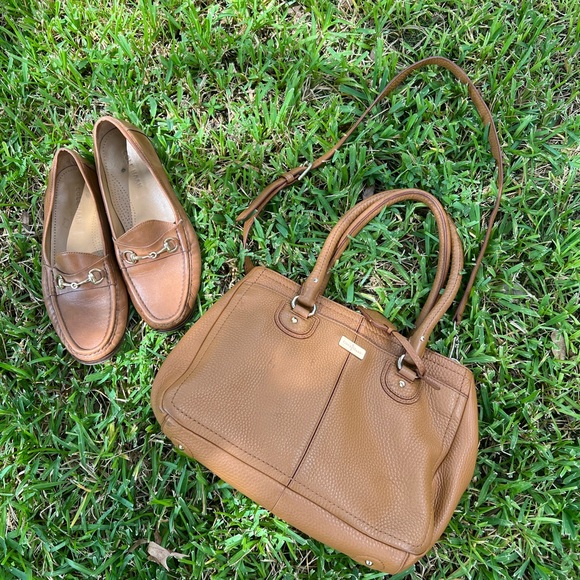 Cole Haan pebbled camel tote - Picture 2 of 8